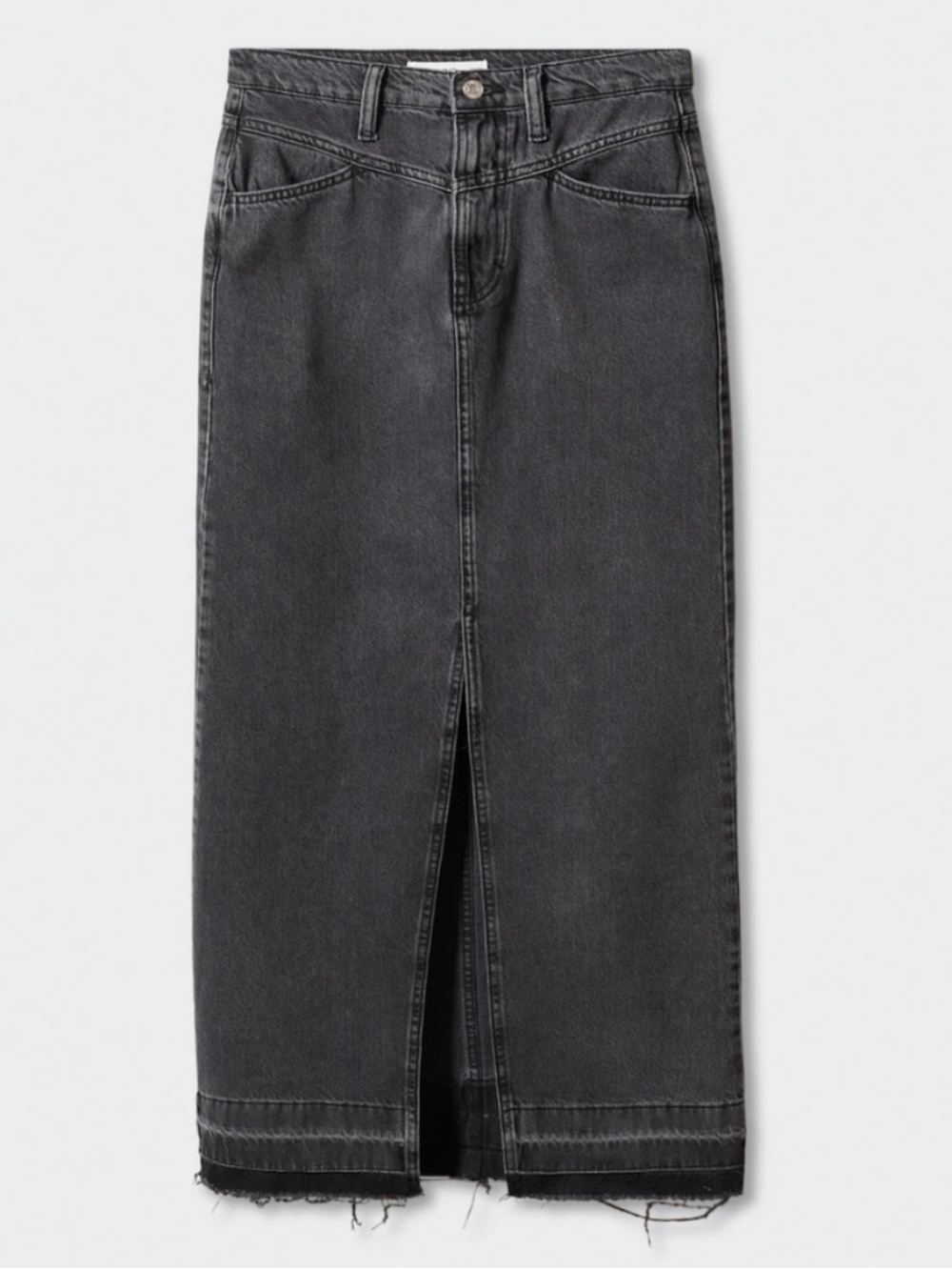 MANGO Maxi Black Denim Skirt, new with tags - Picture 3 of 7